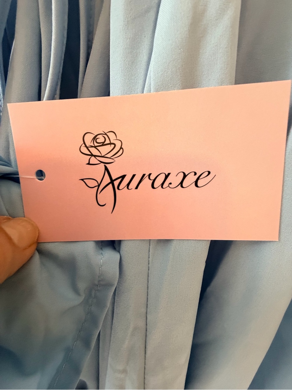 Light Blue Midi Dress β’ Square Neck β’ Back Corset β’ Size 10 / Large β’ Auraxe - Picture 9 of 11